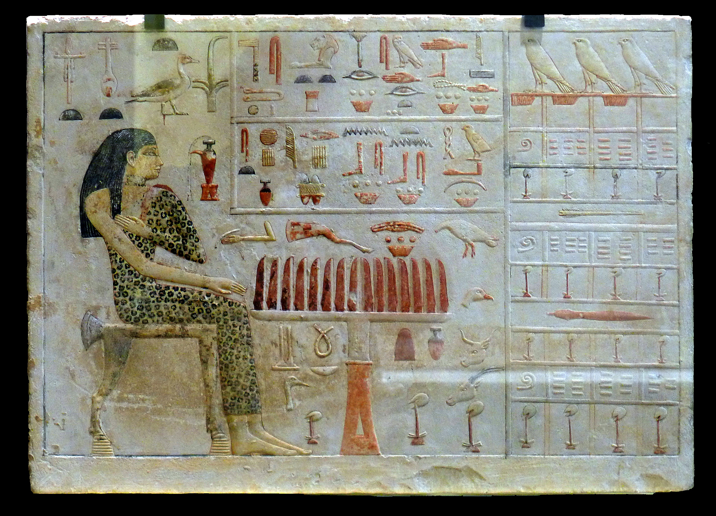 Stele di Nefertiabet: elenco numerato dei regali che si fecero alla sua anima.