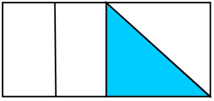 Colorazione di un quarto della superficie di un rettangolo.