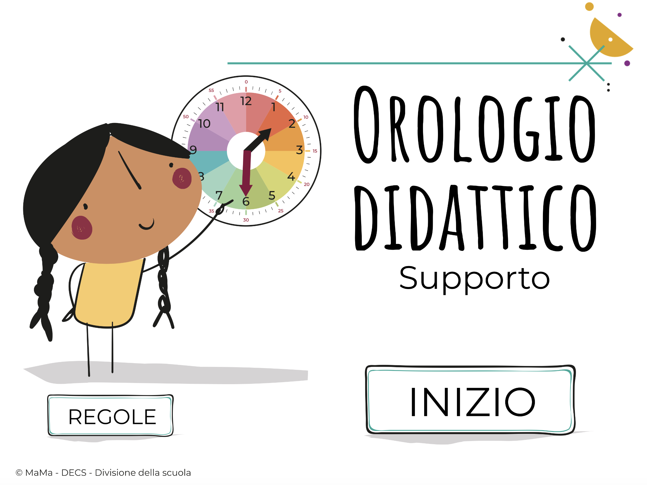 L’orologio didattico è tra i materiali digitali